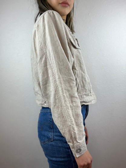 Strada Cropped Linen Jacket