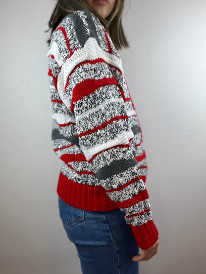 Cristina Striped Grandpa Cardigan