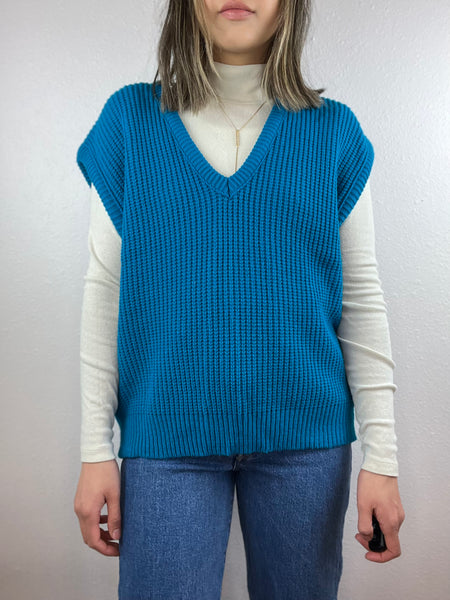 Curry Knits Bright Blue Sweater Vest