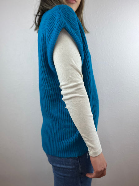 Curry Knits Bright Blue Sweater Vest