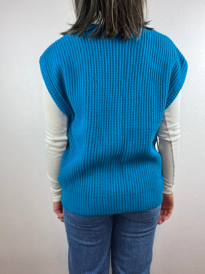 Curry Knits Bright Blue Sweater Vest