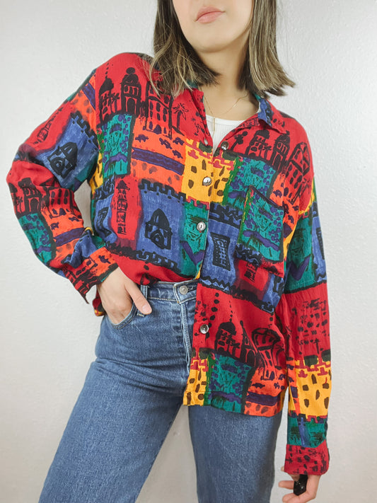 Chico's Design Colorful Blouse