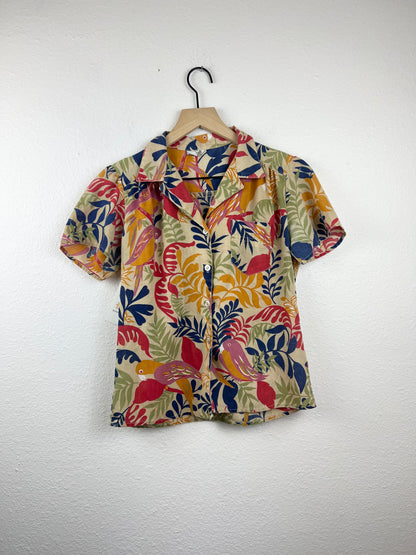 Colorful Tropical Paradise Short Sleeve Top