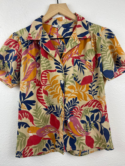Colorful Tropical Paradise Short Sleeve Top