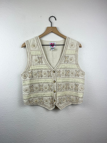 Vintage Textured Neutral Vest