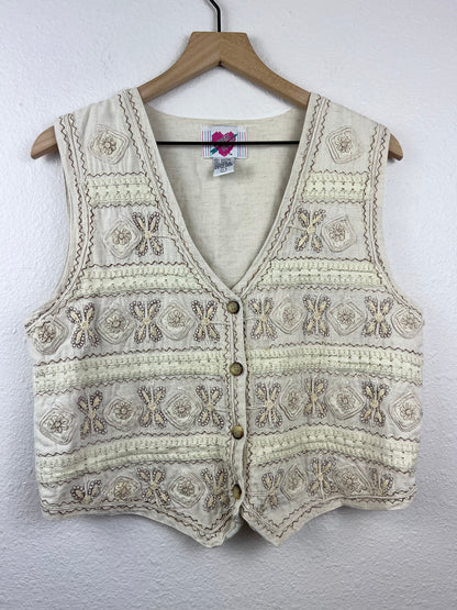 Vintage Textured Neutral Vest