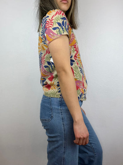 Colorful Tropical Paradise Short Sleeve Top