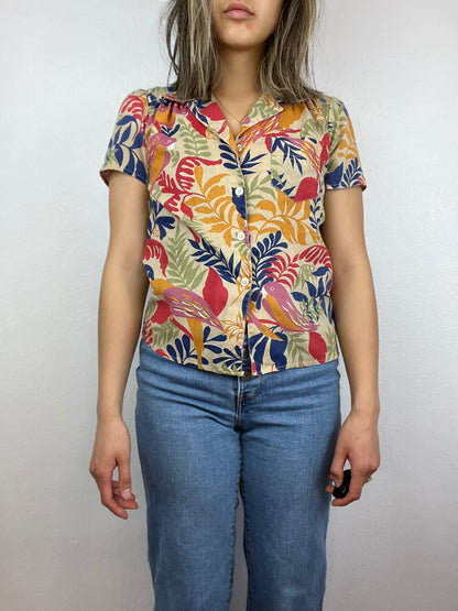 Colorful Tropical Paradise Short Sleeve Top