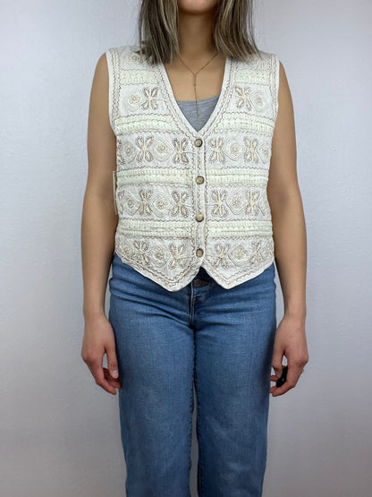 Vintage Textured Neutral Vest