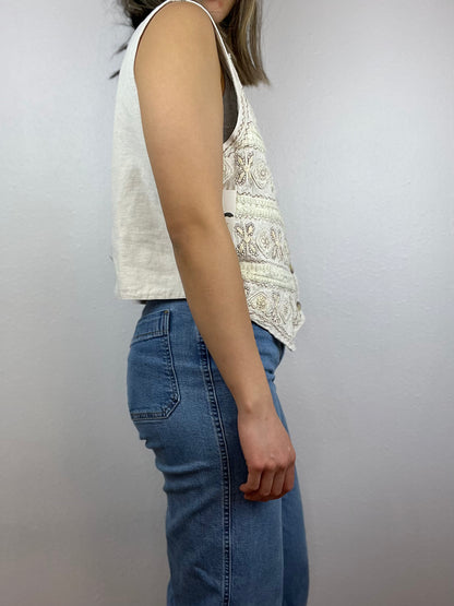 Vintage Textured Neutral Vest