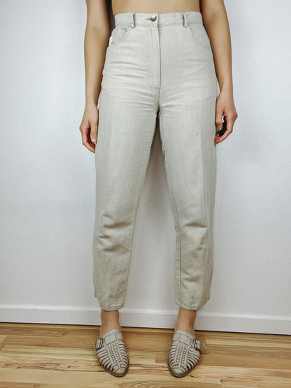 Linen High Rise Tapered Pants
