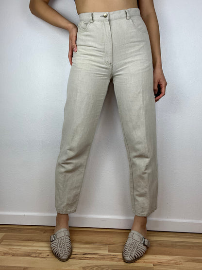 Linen High Rise Tapered Pants