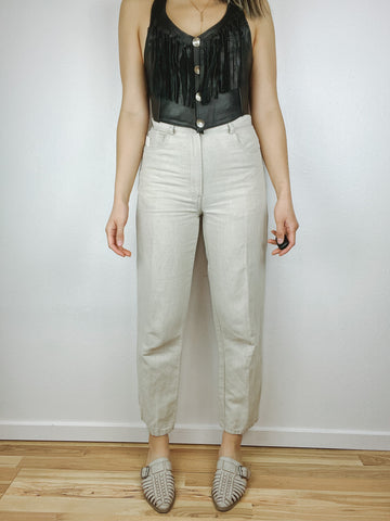 Linen High Rise Tapered Pants