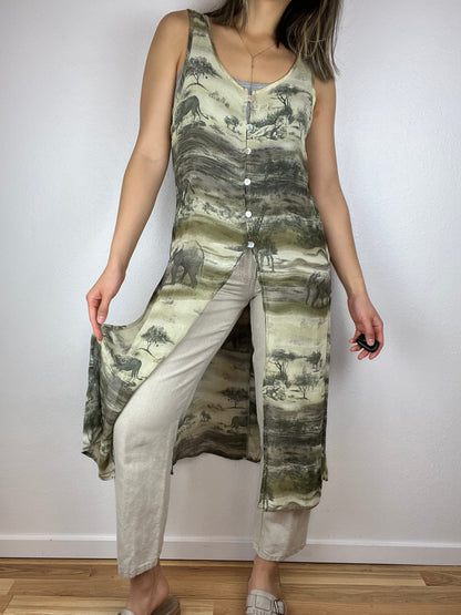 Safari Button Up Duster Top