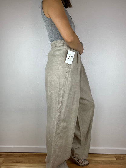 Linen High Rise Wide Leg Pants