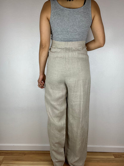 Linen High Rise Wide Leg Pants