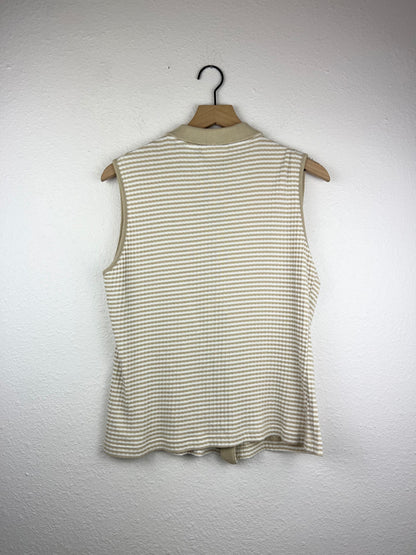 Striped Button Up Collared Top