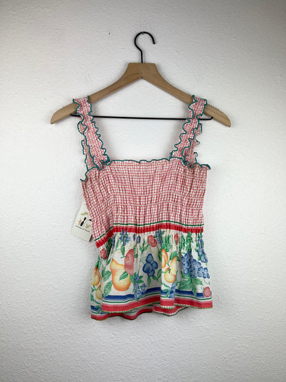 Fruit Ruched Peplum Top