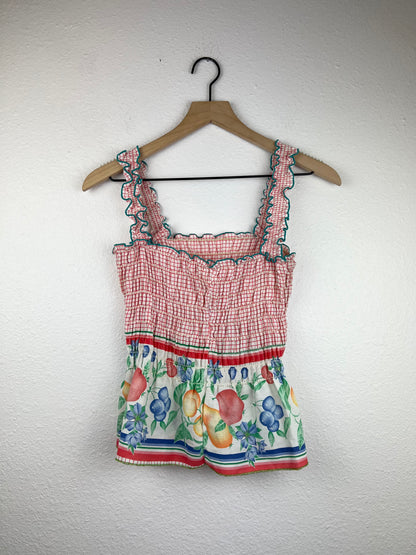 Fruit Ruched Peplum Top