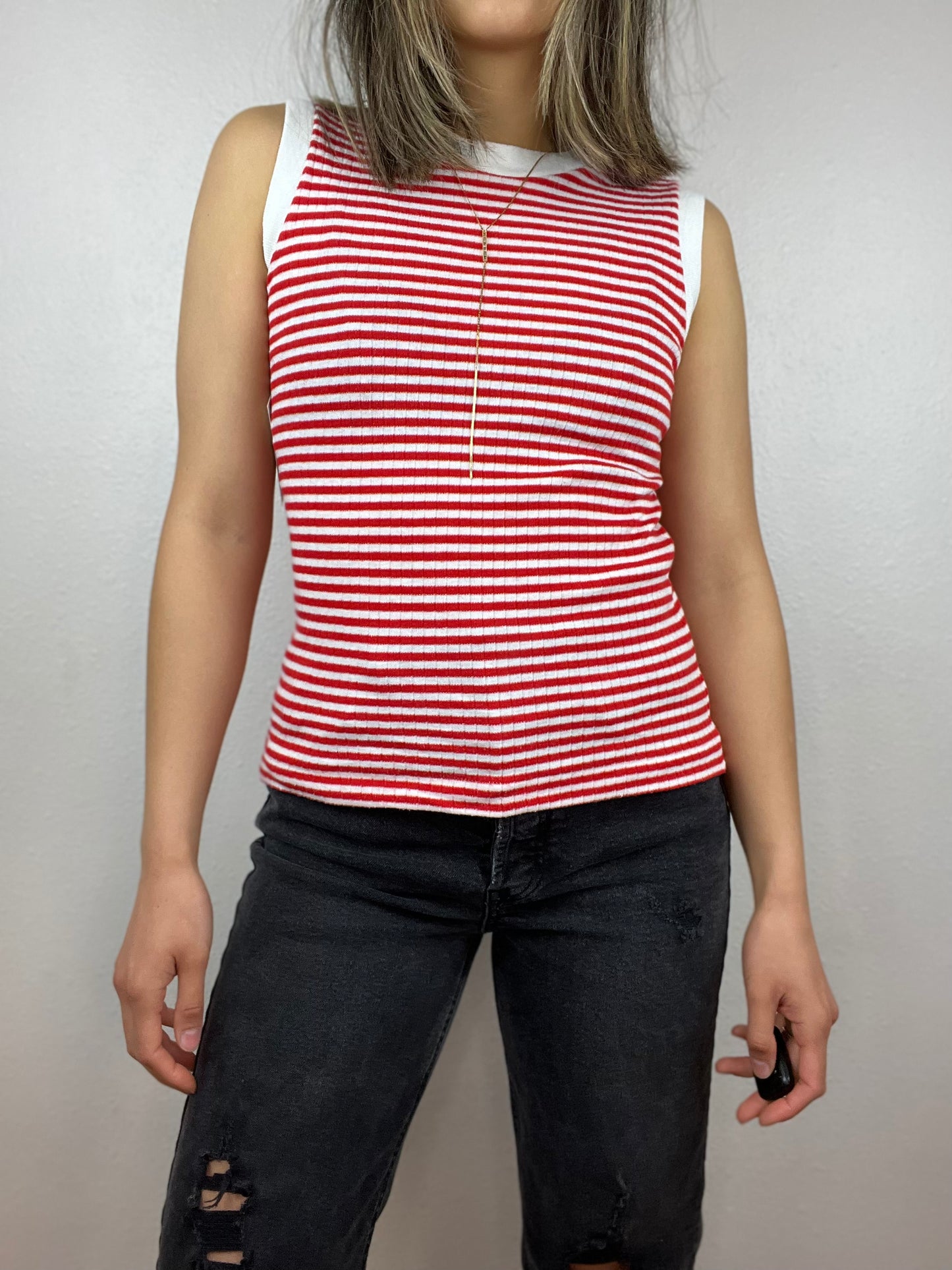 Vintage Ribbed Striped Top