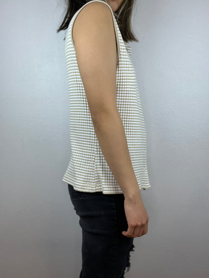 Striped Button Up Collared Top