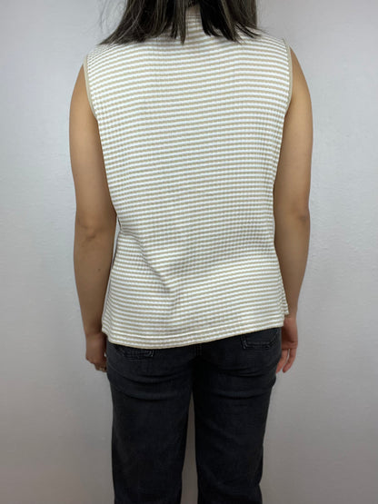 Striped Button Up Collared Top