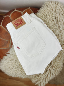 Levis 501s Button Fly White Shorts