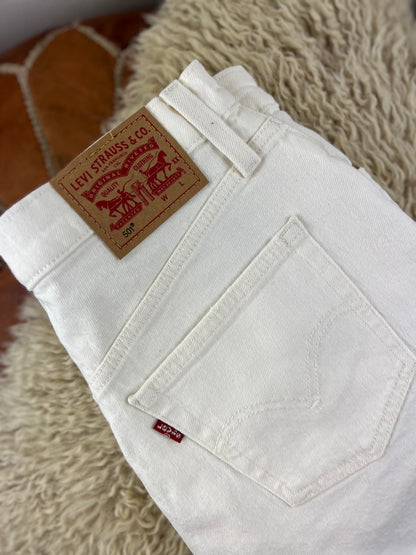 Levis 501s Button Fly White Shorts