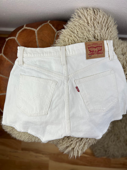 Levis 501s Button Fly White Shorts