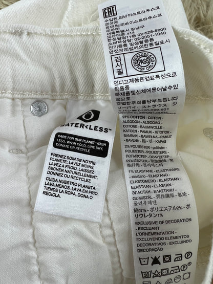 Levis 501s Button Fly White Shorts
