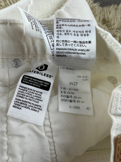 Levis 501s Button Fly White Shorts