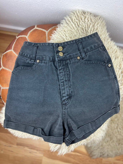 Vintage Bergamo Black High Rise Shorts