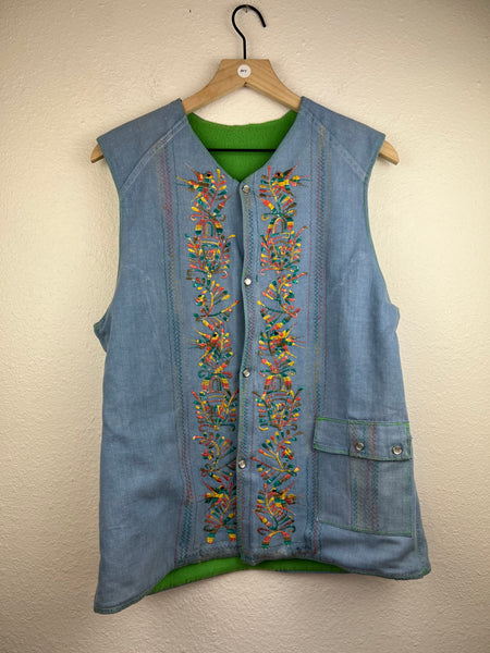 Handmade Embroidered Snap Vest