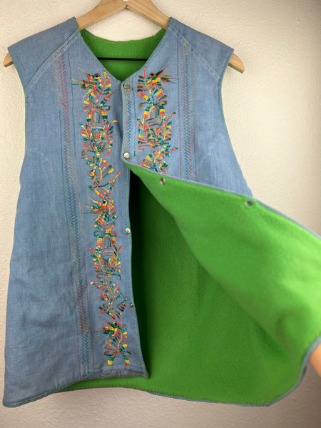 Handmade Embroidered Snap Vest