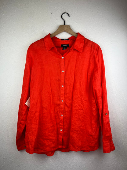Linen Bright Button Up Top