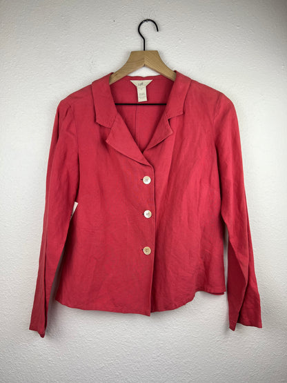 Pink Chunky Linen Button Up