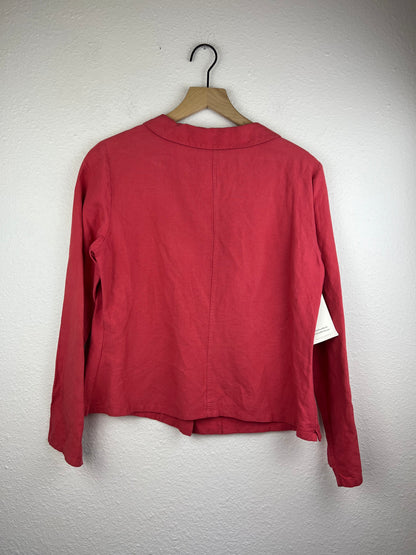 Pink Chunky Linen Button Up
