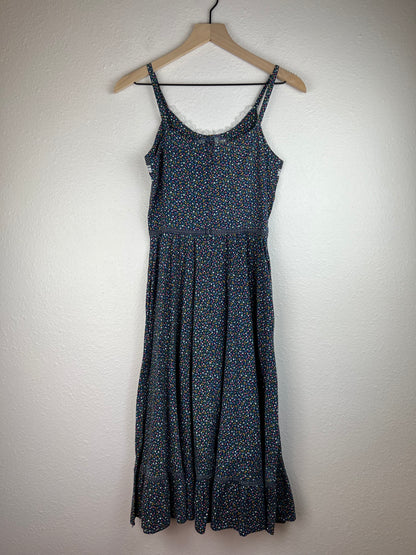 Gunne Sax Floral Ruffle Midi Dress
