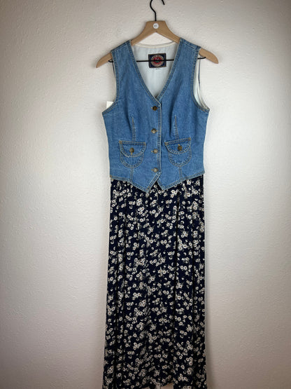 Paris Blues Originals 90s Denim Floral Dress