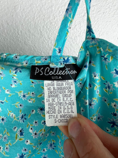 Light Blue Floral Mini Dress
