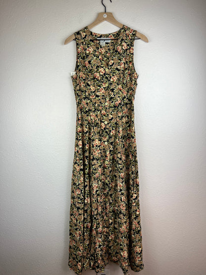 Floral Button Front Midi Dress