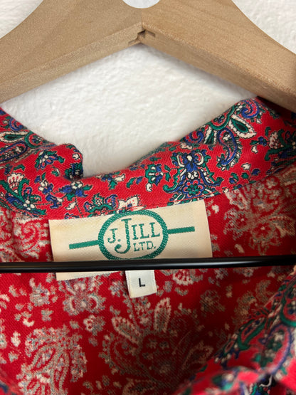 Red Paisley Wool Maxi Dress
