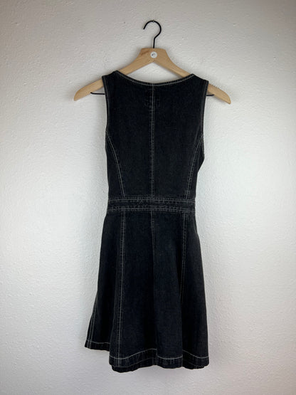 Gap Black Denim Belted Mini Dress
