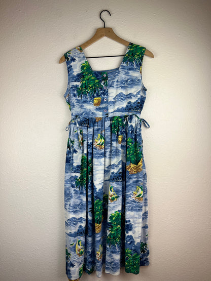 Tropical Beach Midi Dress