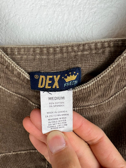 Dex Brown Corduroy Denim Midi Dress