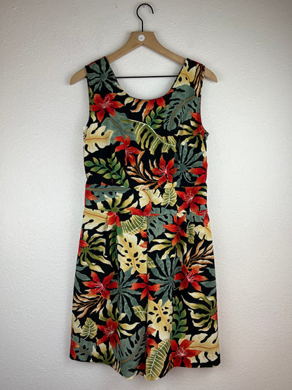 Bold Tropical Flora Print Romper
