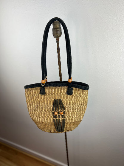 Woven Beaded Shoulder Bag
