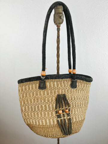 Woven Beaded Shoulder Bag