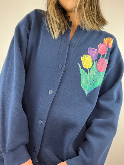 Vintage Spring Tulips Cardigan