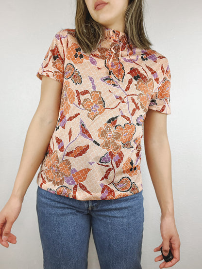 Graff Vintage Floral Ruffle Blouse